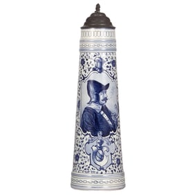 Pottery stein, 2.5L, marked Royal Bonn Delft