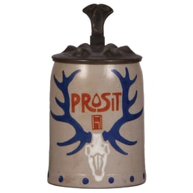 Stoneware stein, .5L, marked M. & W. Gr. signed L. Hohlwein