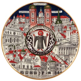 Mettlach plaque, 19.0" d., 2739