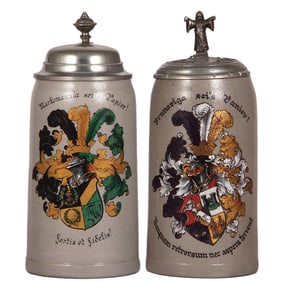 Student steins (two), stoneware, 1.0L,