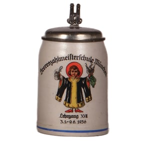 Third Reich stein, .5L, Heereszahlmeisterschule, München, Lehrgang XIII