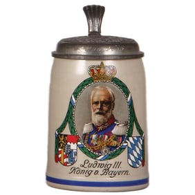 Stoneware stein, .5L, Ludwig III, König v. Bayern