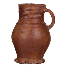 Stoneware jug, 6.2" ht., probably Siegburg