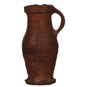 Stoneware jug, 7.6" ht., Braun Oberfläche, Rheinland