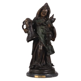 Munich Child figure, 23.5" ht., bronze