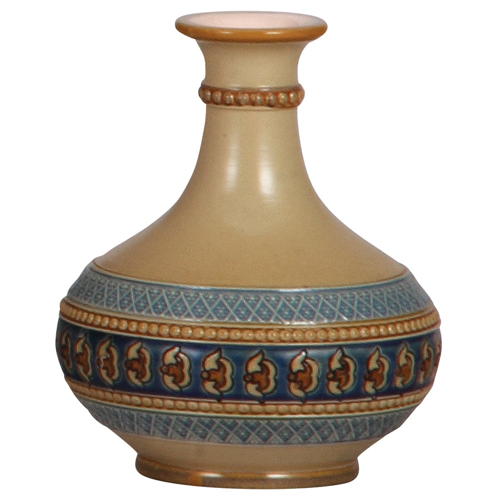 Mettlach vase, 3.5" ht., 1630 : Mettlach vase, 3.5" ht., 1630, mosaic, mint.