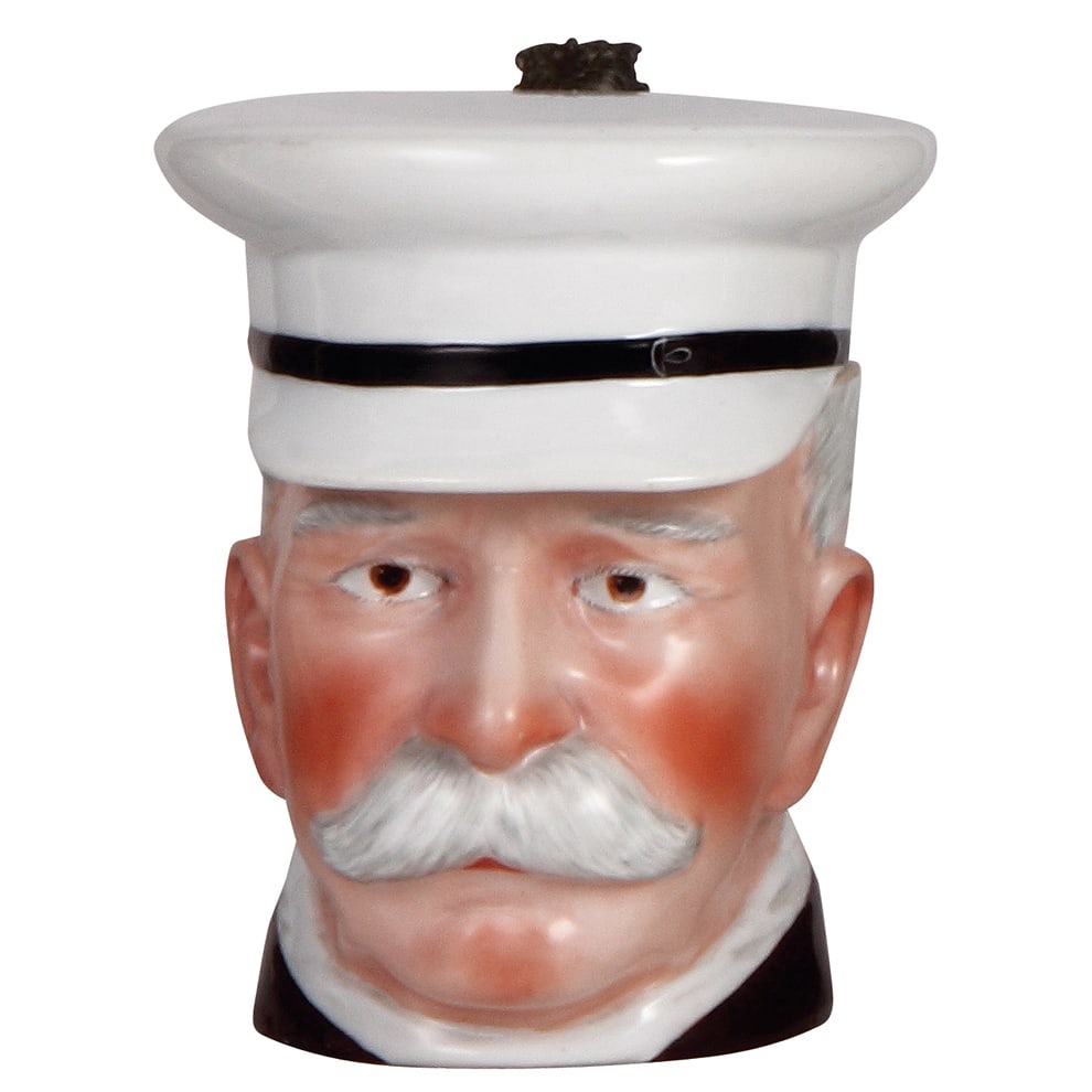 Character stein, .5L, Count Ferdinand von Zeppelin : Character stein, .5L, porcelain, unmarked, Count Ferdinand von Zeppelin, rare, mint.