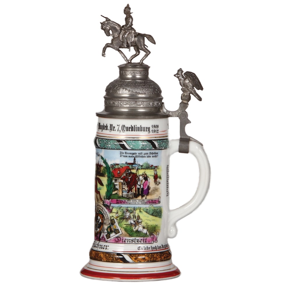 Regimental stein, .5L, Kürassier Regt. Nr. 7, Quedlinburg  - 2