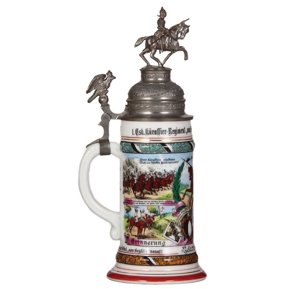 Regimental stein, .5L, Kürassier Regt. Nr. 7, Quedlinburg  - 3