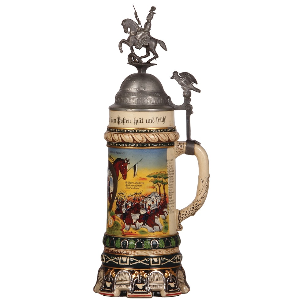 Regimental stein, .5L, Ulanen Regt. Nr. 5, Düsseldorf  - 2