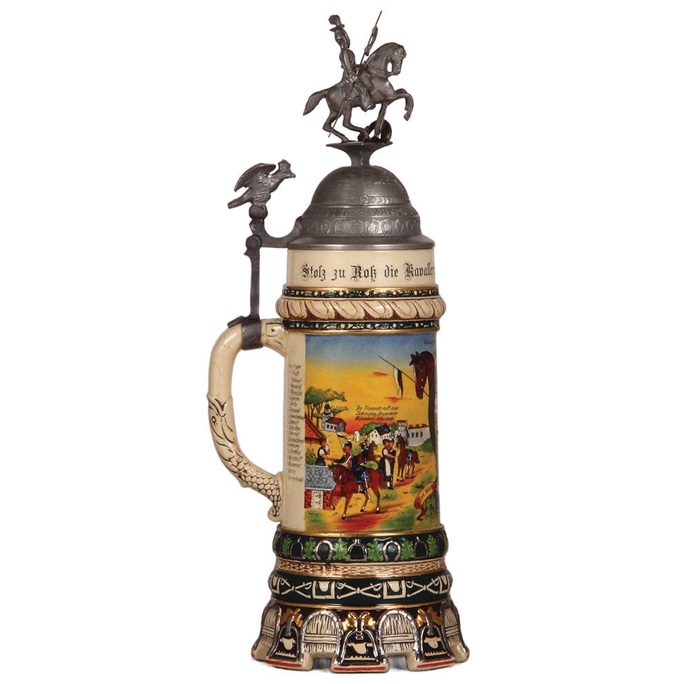 Regimental stein, .5L, Ulanen Regt. Nr. 5, Düsseldorf  - 3