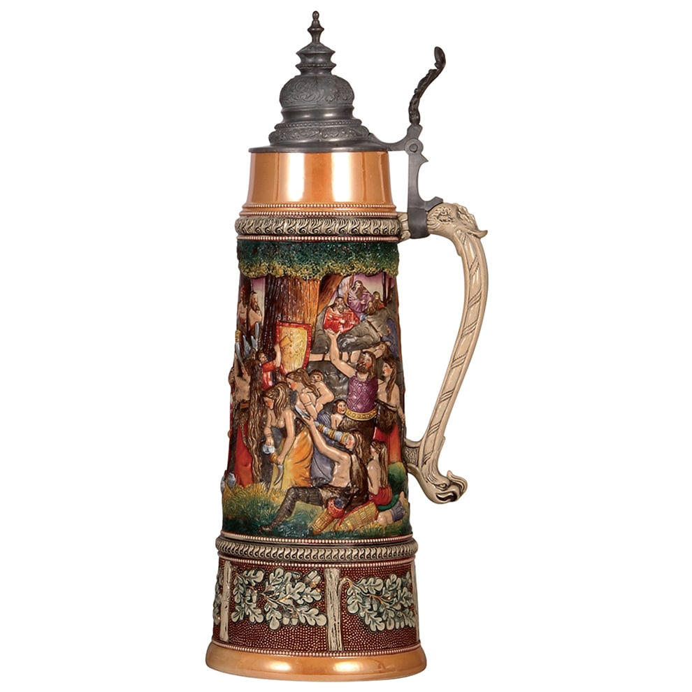 Pottery stein, 7.5L, by Diesinger, Early Germans  - 2