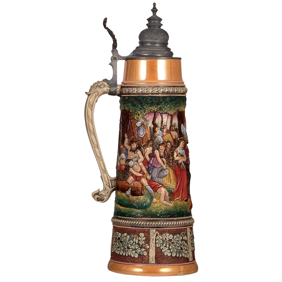 Pottery stein, 7.5L, by Diesinger, Early Germans  - 4