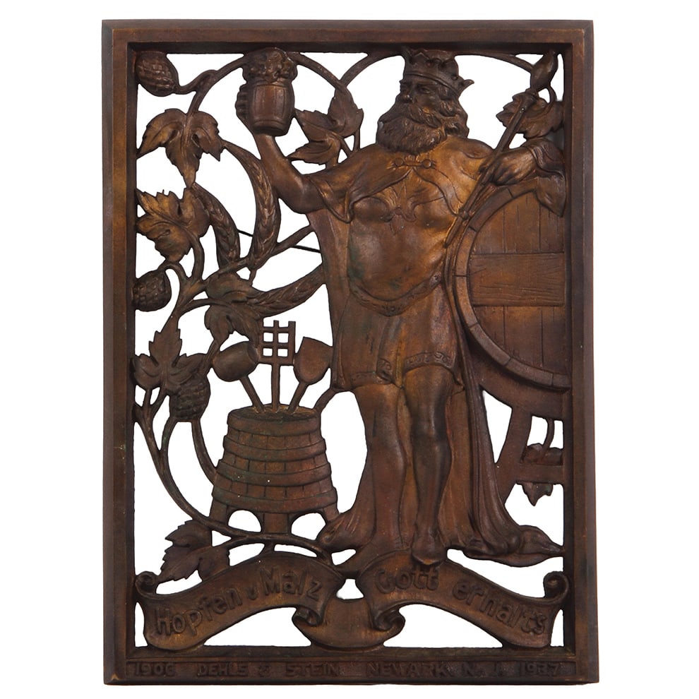 Brewery pre-prohibition advertising plate, bronze  (1 of 2)