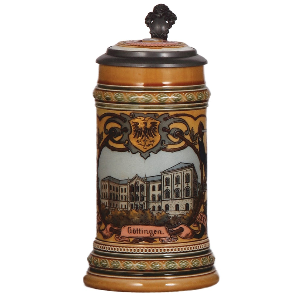 Mettlach stein, .5L, 1742, etched. (1 of 4)