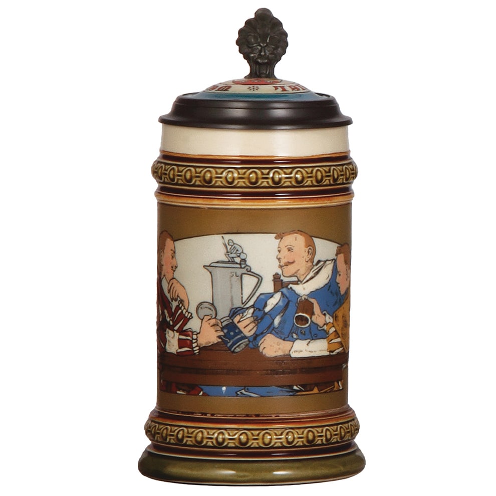 Mettlach stein, .5L, 2068, etched. (1 of 4)