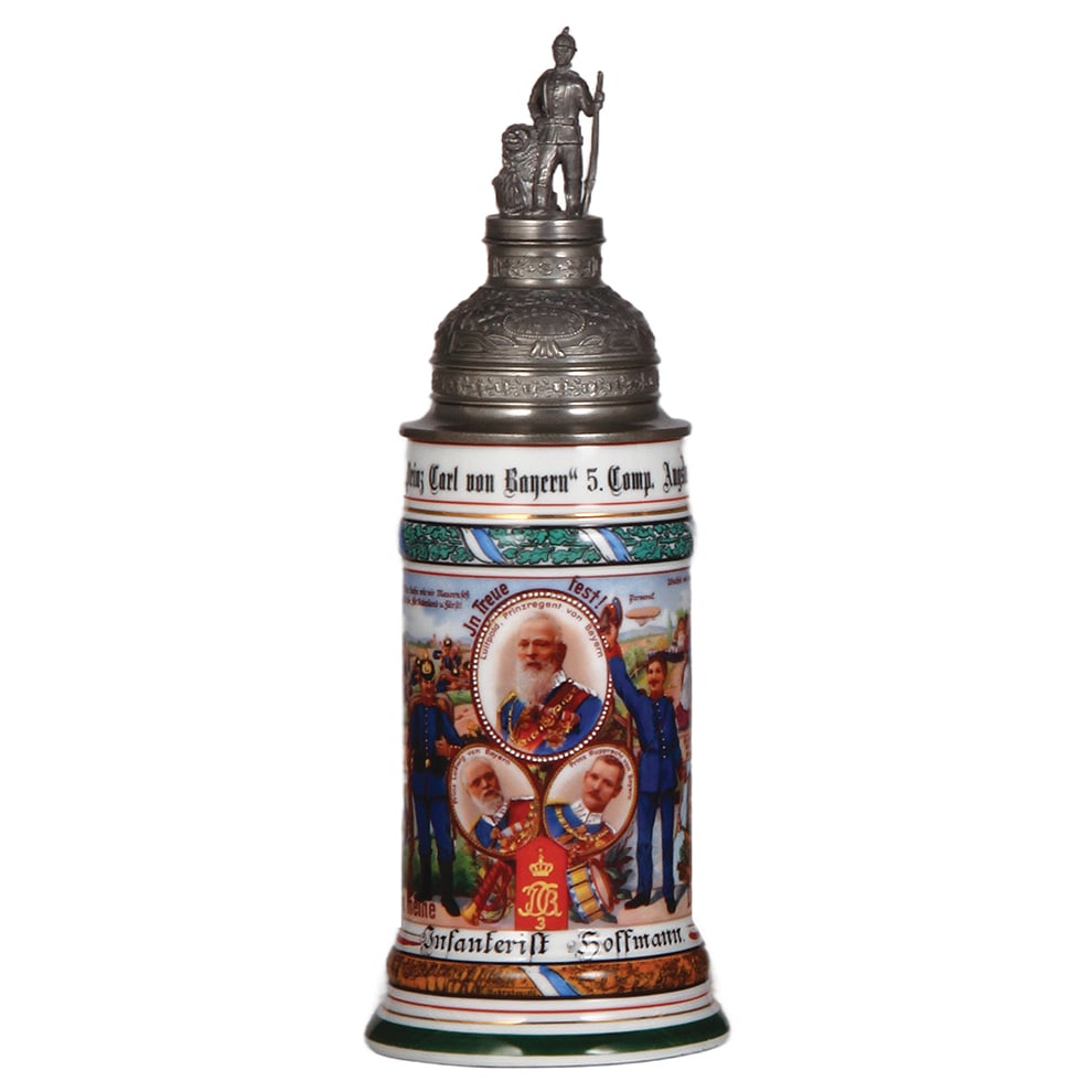 Regimental stein, .5L, 3. Inft. Regt., Augsburg. (1 of 4)