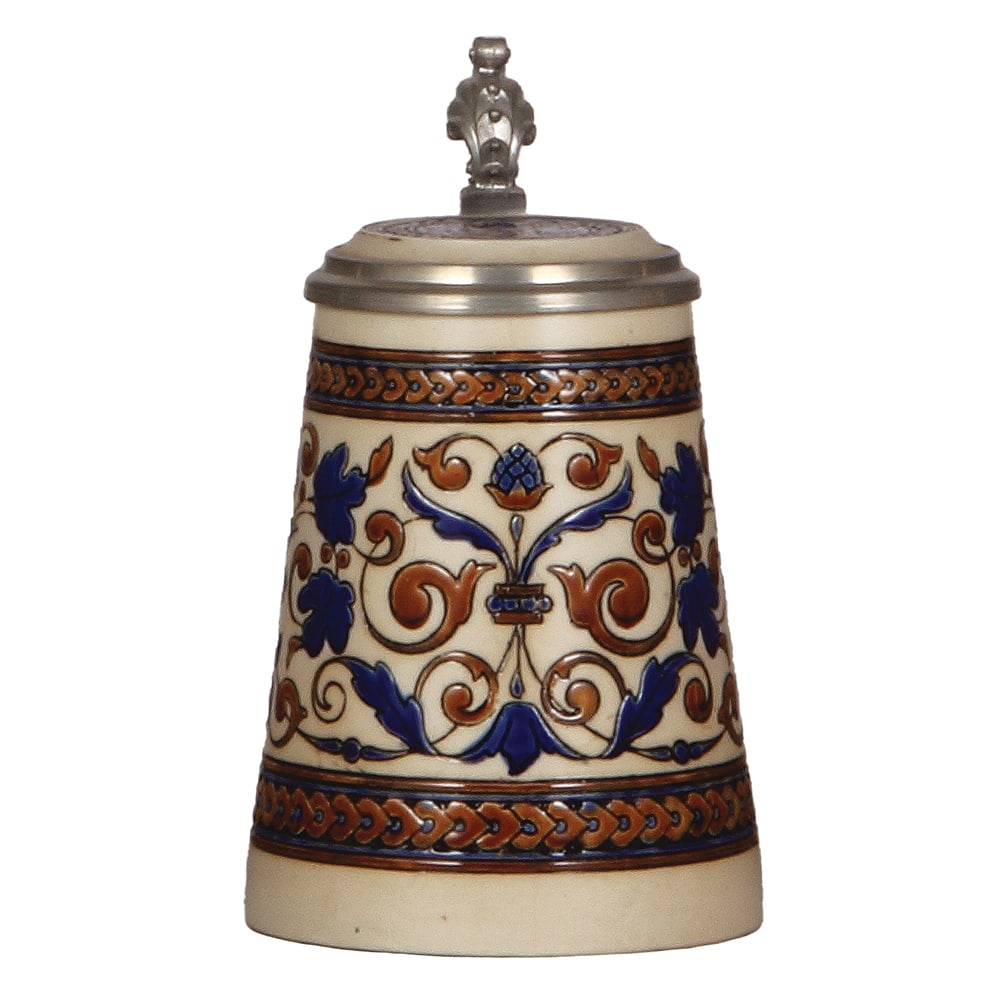 Mettlach stein, .5L, 1095, mosaic. (1 of 4)