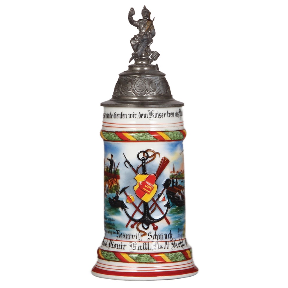 Regimental stein, .5L, Pionier Battl. Nr. 14, Kehl. (1 of 3)