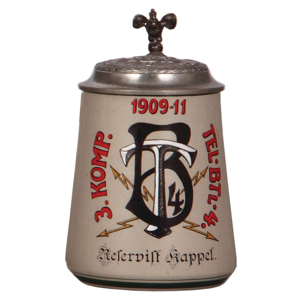 Regimental stein, .5L, Telegraphen Batl. Nr. 4, (Karlsruhe). (1 of 4)