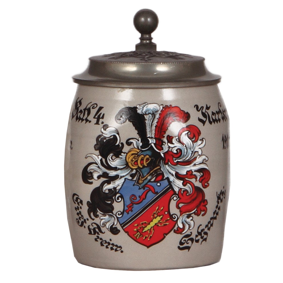 Regimental stein, .5L, Telegraphen Batl. Nr. 4, Karlsruhe. (1 of 4)