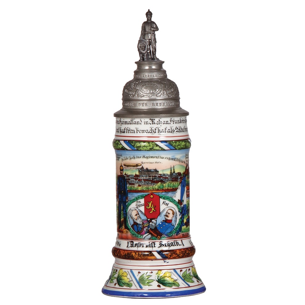 Regimental stein, .5L, 4. Inft. Regt., Metz. (1 of 3)