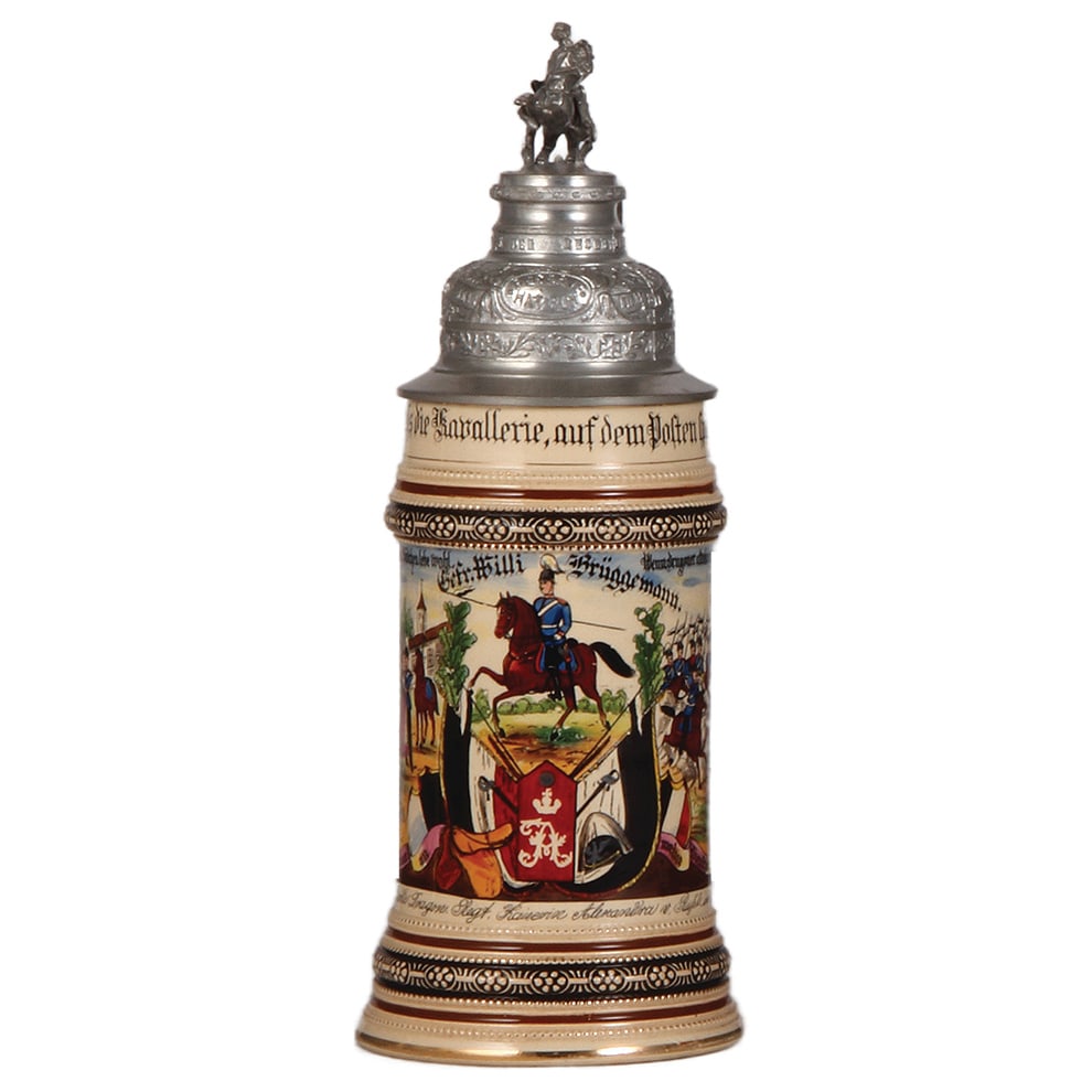 Regimental stein, .5L, Garde Drag. Regt., Berlin. (1 of 3)