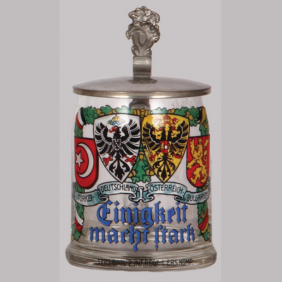 Regimental stein, .5L, 6.5" ht. 2. Inf. Regt. (1 of 3)