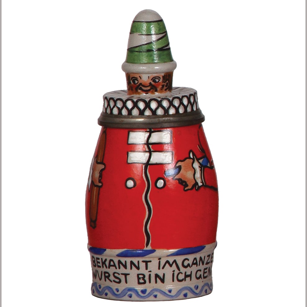 Character stein, .25L, J. Reinemann by Franz Ringer, Hanswurst. (1 of 3)