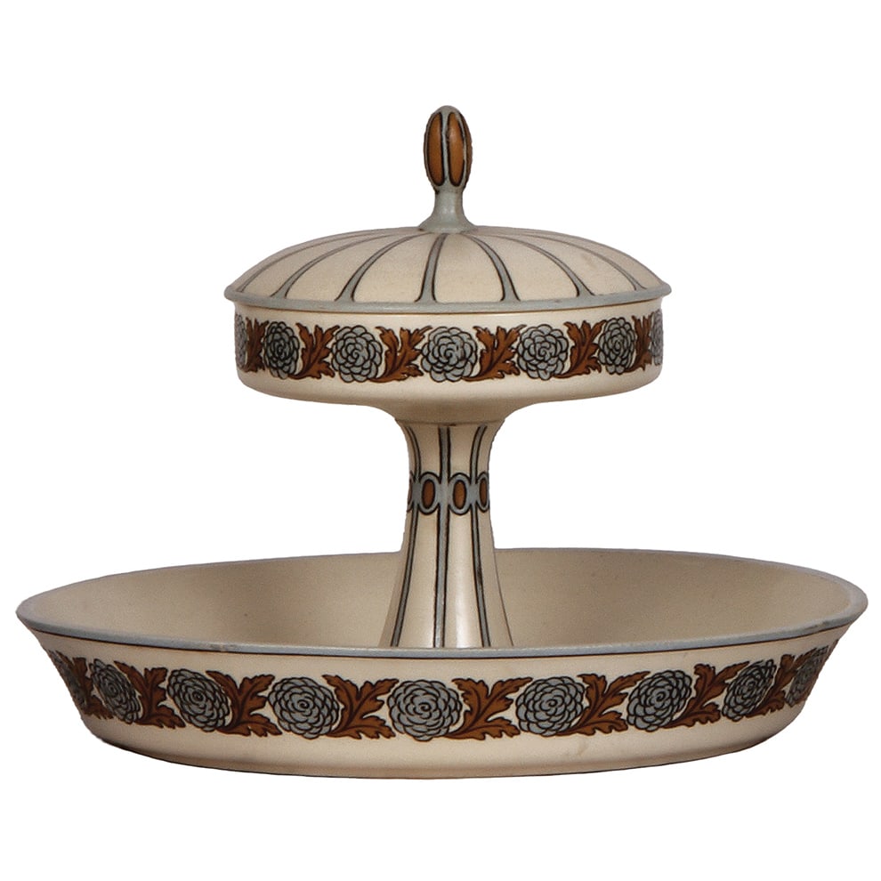 Mettlach relish tray, 7.5" x 9.7", 3363, etched. (1 of 2)