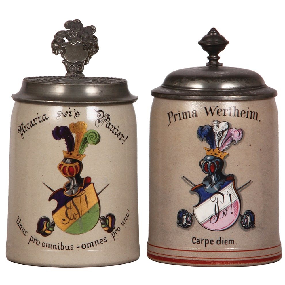 Student Society steins, two, stoneware, .5L. (1 of 6)