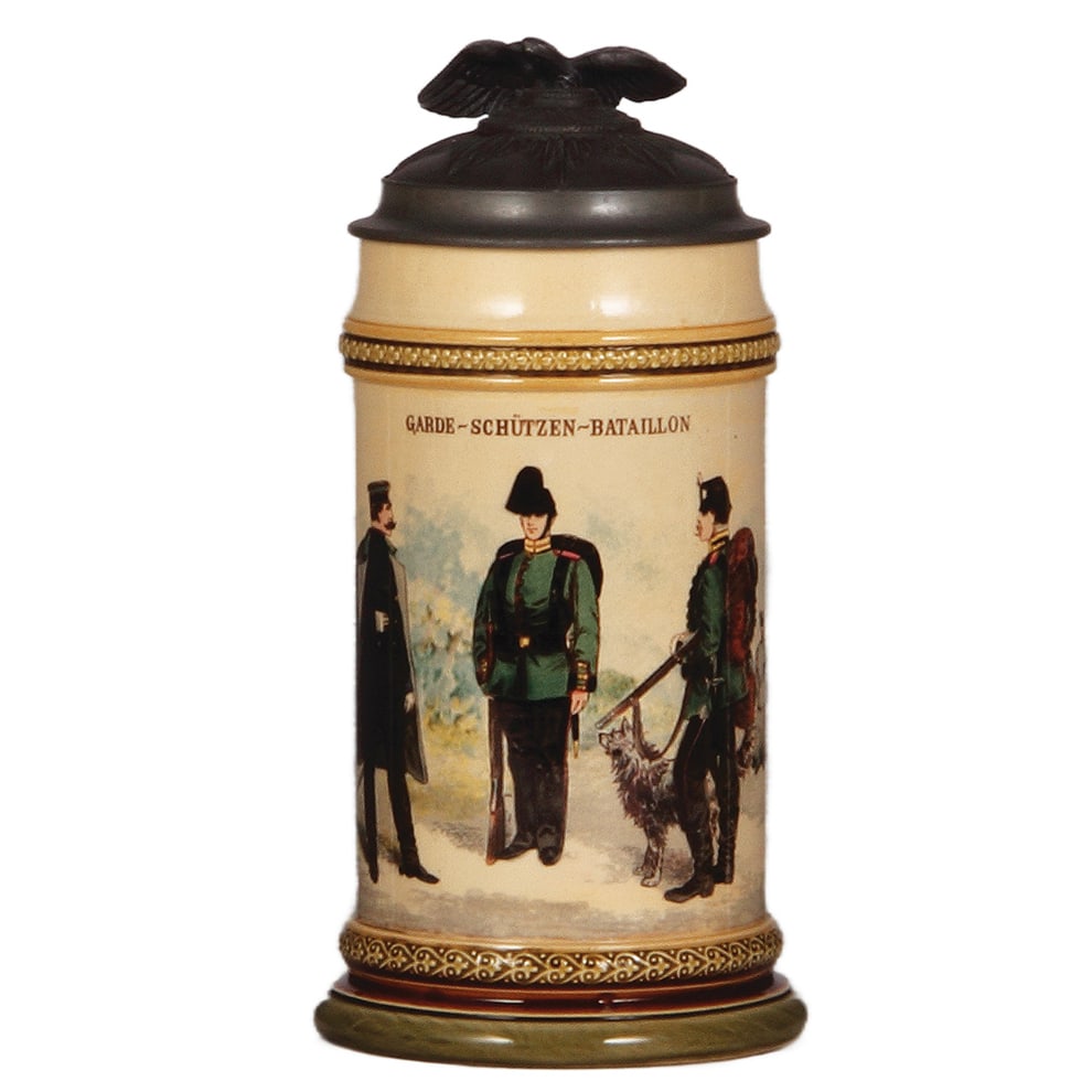 Mettlach stein, .5L, 751[2140], PUG, Garde-Schützen-Bataillon. (1 of 4)