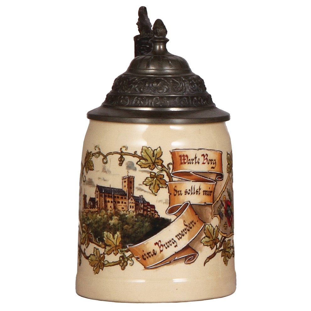 Mettlach stein, .5L, 1526, decoration by Friedrich van Hauten. (1 of 3)