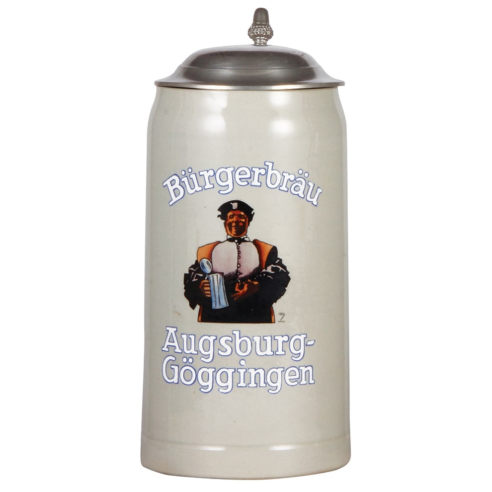 Brewery stein, 3.0L, Bürgerbräu, Augsburg - Göggingen. (1 of 3)