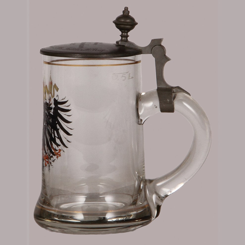 Glass stein, .5L, Prussian Eagle. - 2