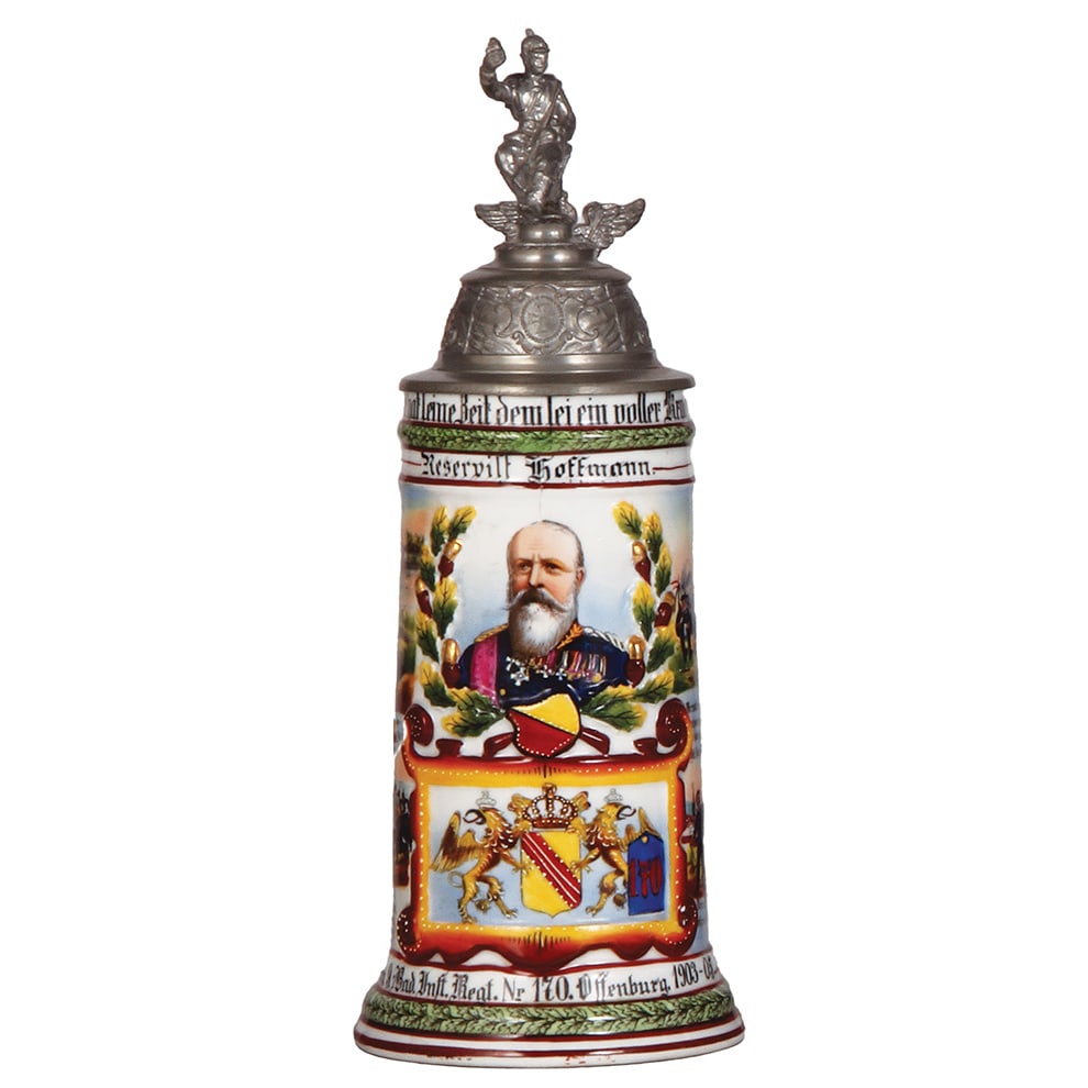 Regimental stein, .5L, Inft. Regt. Nr. 170, Offenburg. (1 of 3)