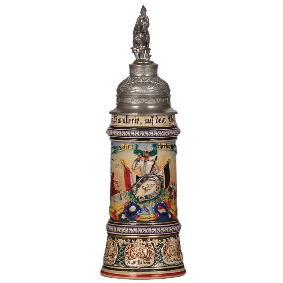 Regimental stein, .5L, Kürassier Regt. Nr. 6, Brandenburg. (1 of 3)