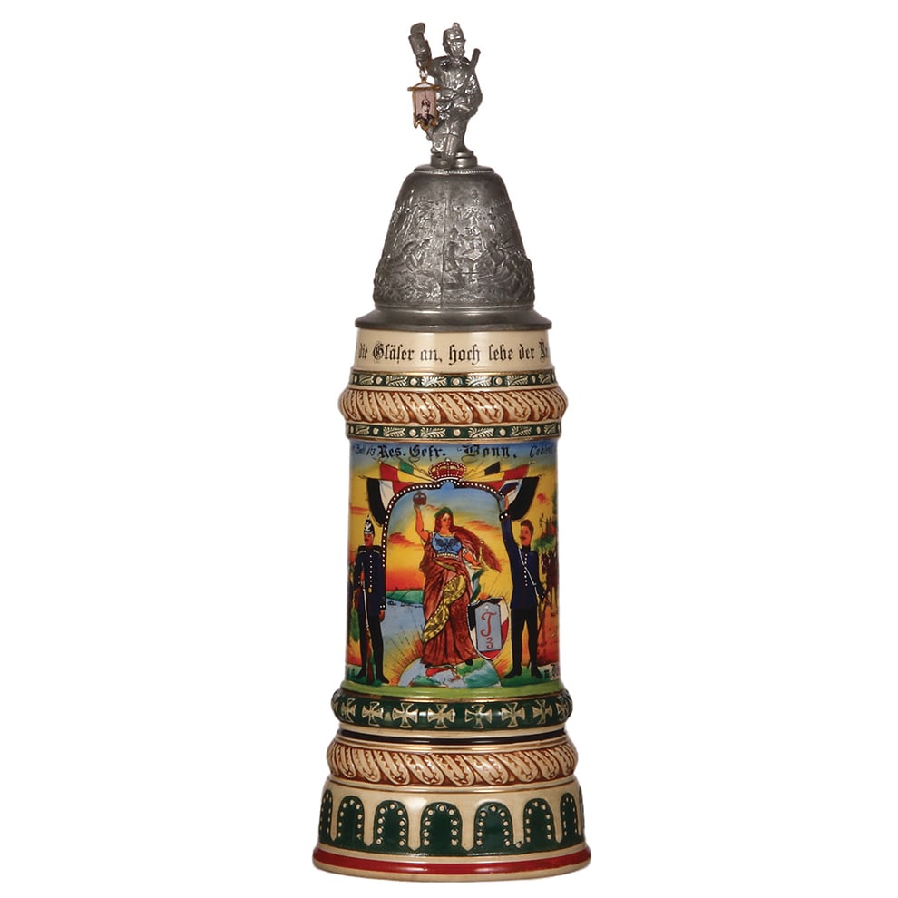 Regimental stein, 1.0L, Telegr. Batl. Nr. 3, Coblenz. (1 of 3)