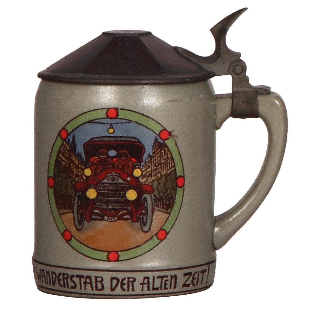 Mettlach stein, .5L, 515[3079], Bavaria, Automobile. (1 of 3)