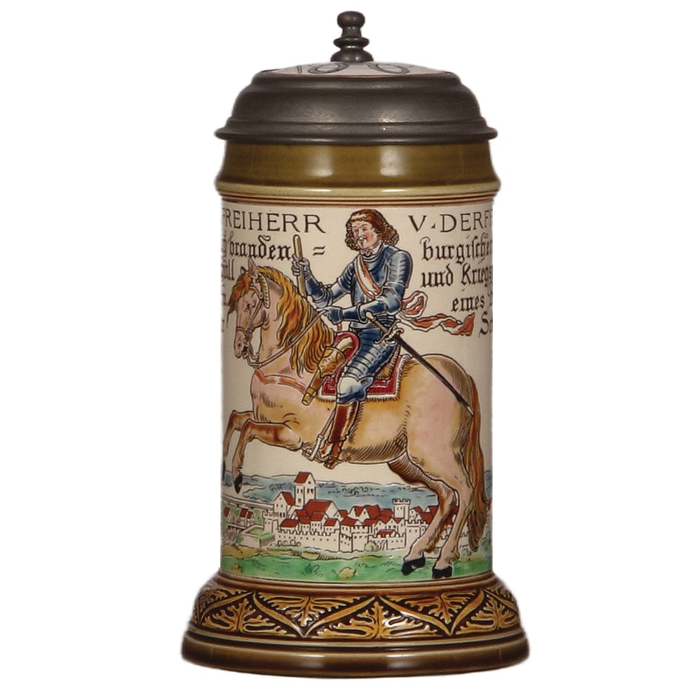Mettlach stein, .5L, 2720, etched, Tailor Occupation. (1 of 4)