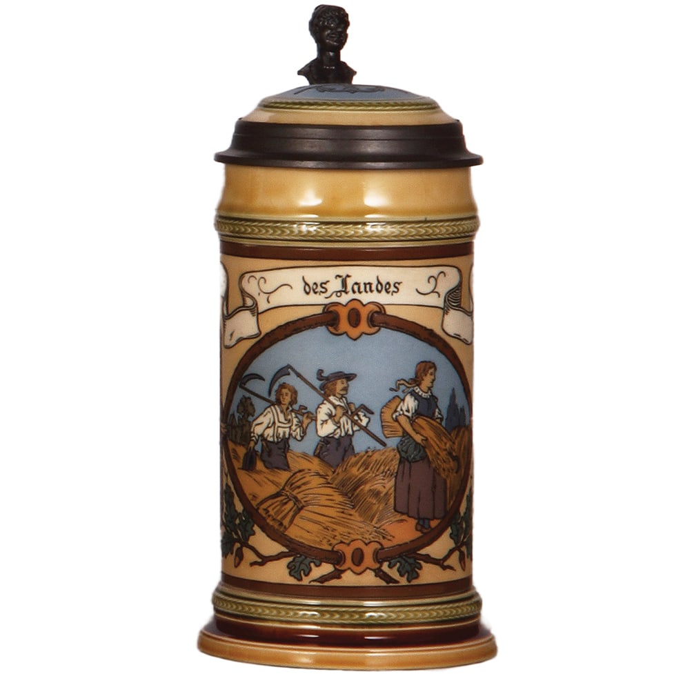 Mettlach stein, .5L, 2844, etched, Landwirtschaft. (1 of 4)