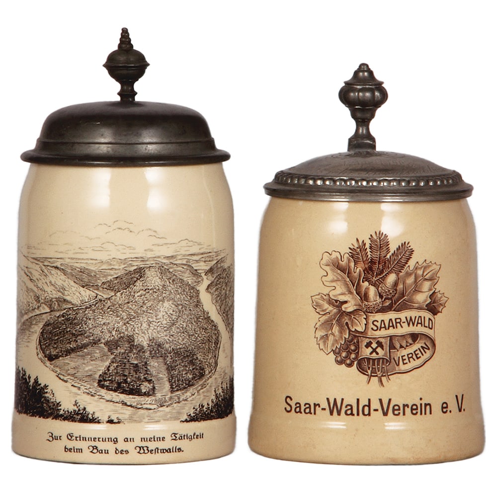 Mettlach steins, two, .5L, 1526, PUG. (1 of 6)