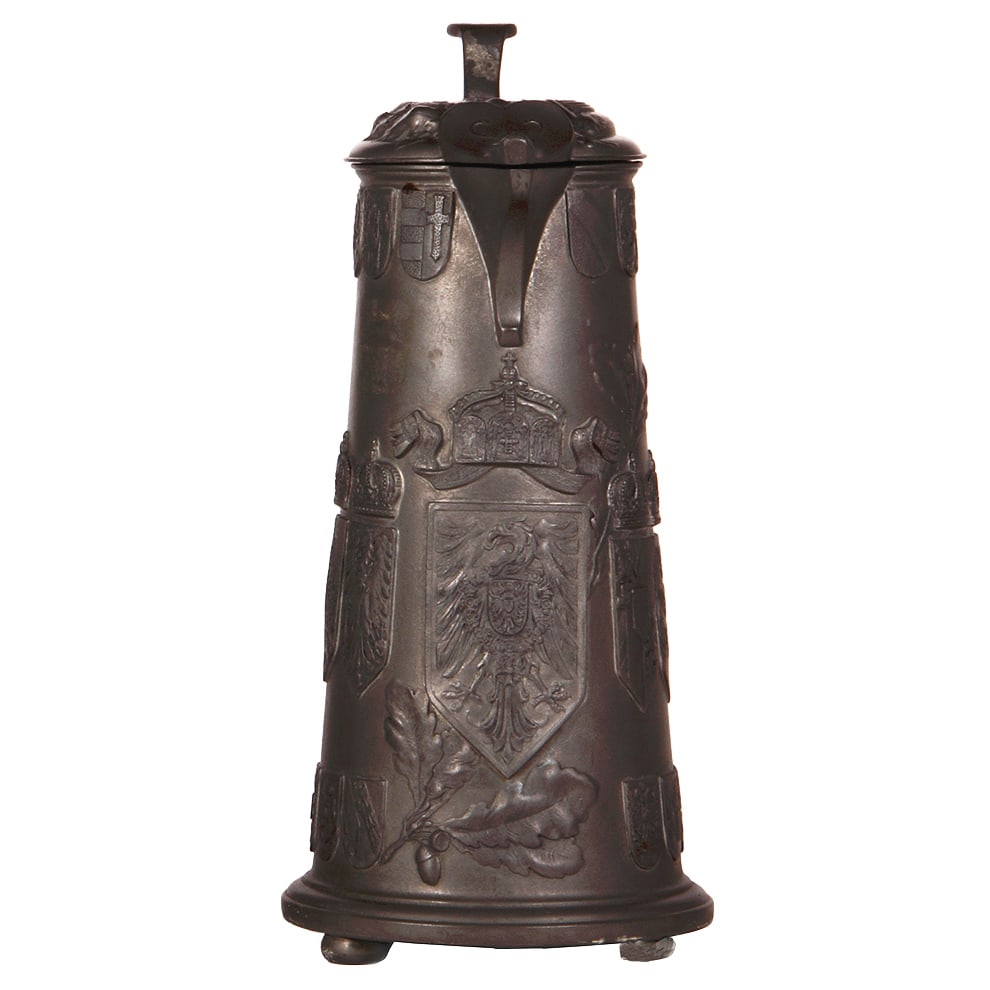 Pewter tankard, 3.5L .German eagle & coat-of-arms. (1 of 4)