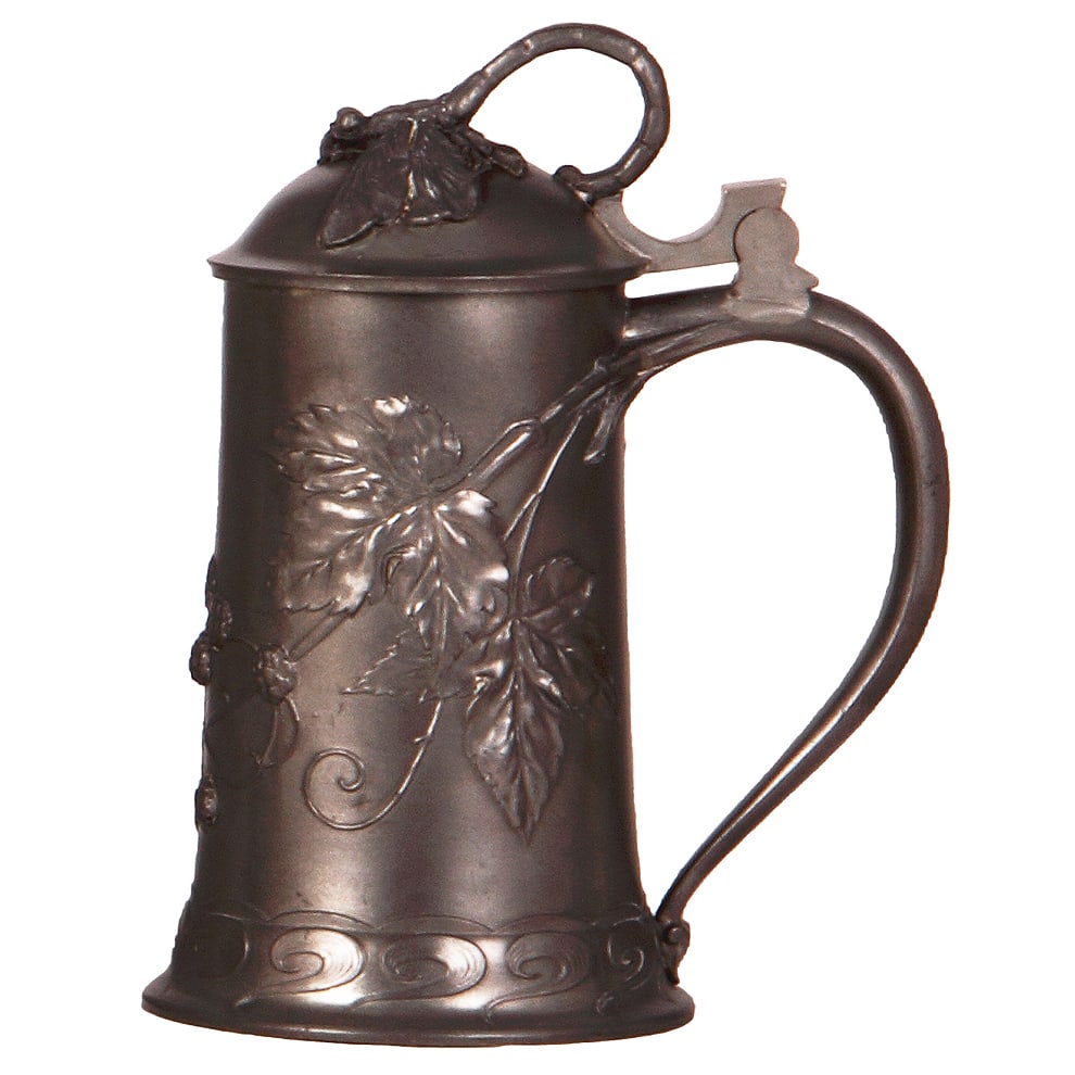 Pewter stein, .5L,relief, Art Nouveau. (1 of 4)