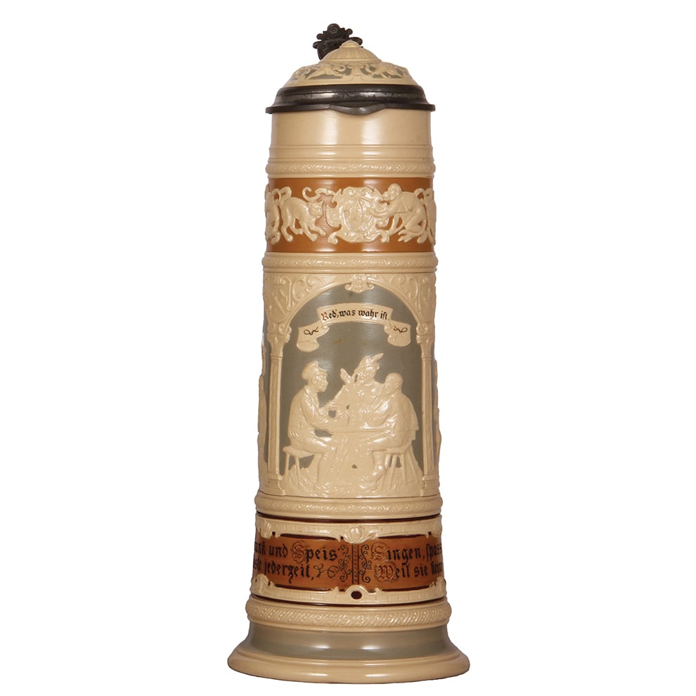 Mettlach stein, 3.9L, 2284, relief, by Stahl. (1 of 3)
