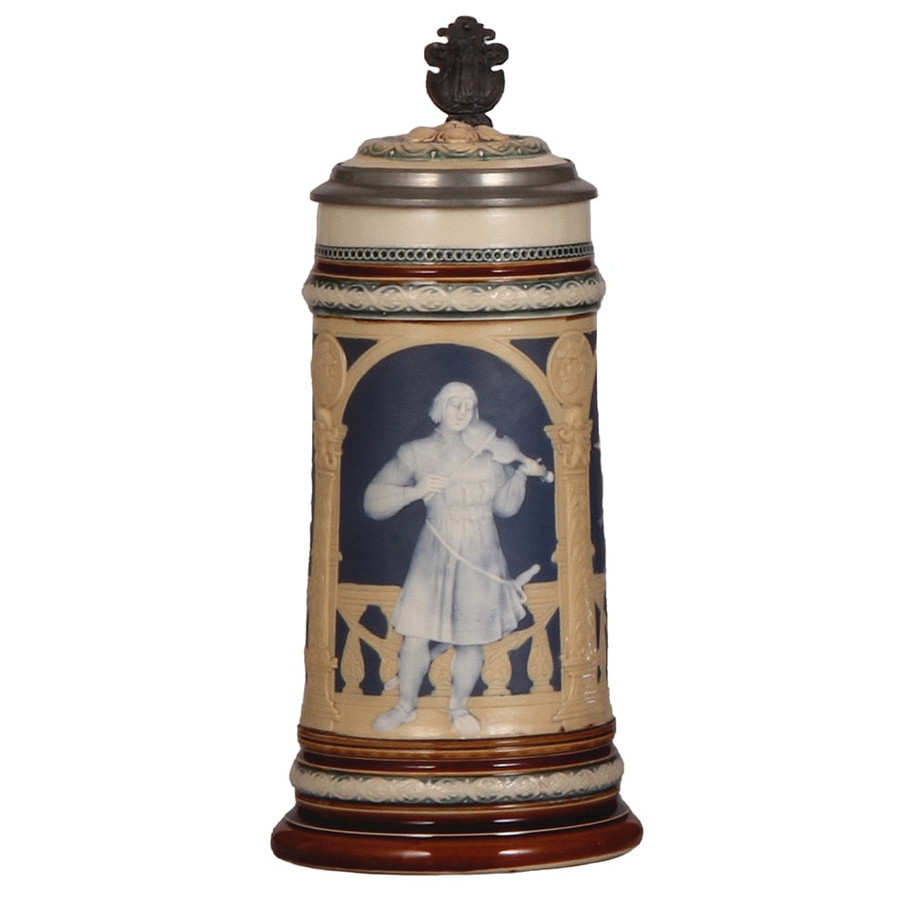 Mettlach stein, .5L, 2131, cameo. (1 of 4)