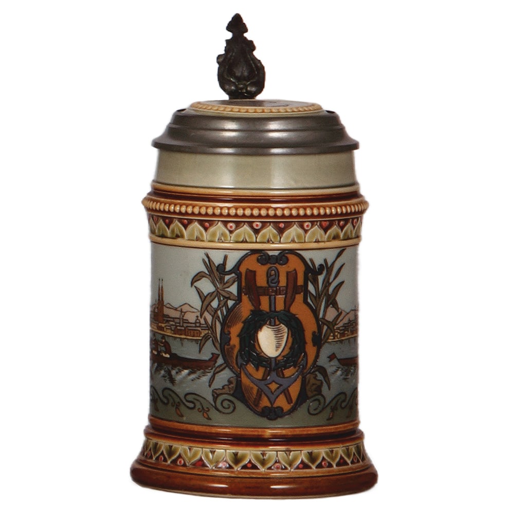 Mettlach stein, .5L, 1519, etched. (1 of 4)