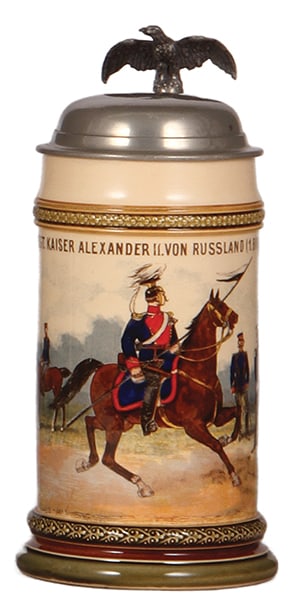 Mettlach stein, .5L, 778[2140], Ulanen Nr. 3. (1 of 3)