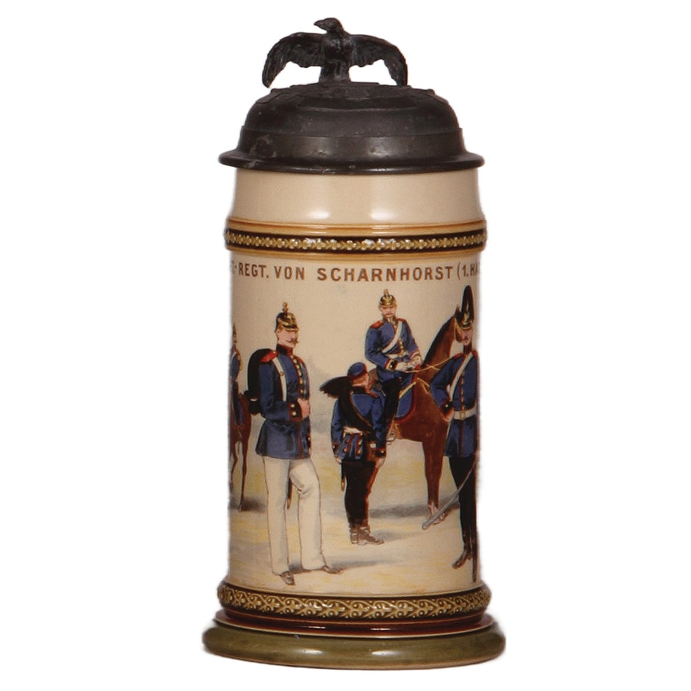 Mettlach stein, .5L, 881[2140], Feld-Artillerie-Regt. Nr. 10. (1 of 4)