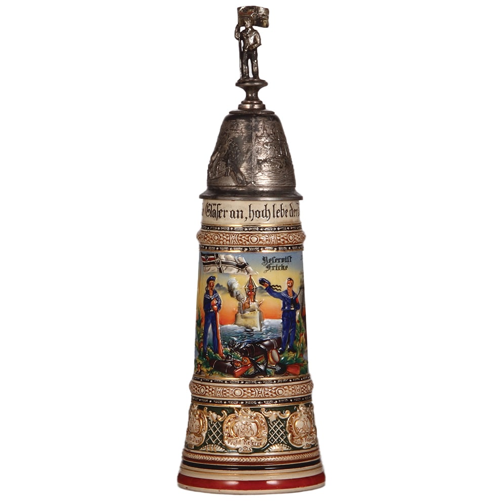 Regimental stein,1.0L, S.M.S. Deutschland, Kiel. (1 of 3)
